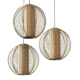 Lamp wicker branch rattan sphere